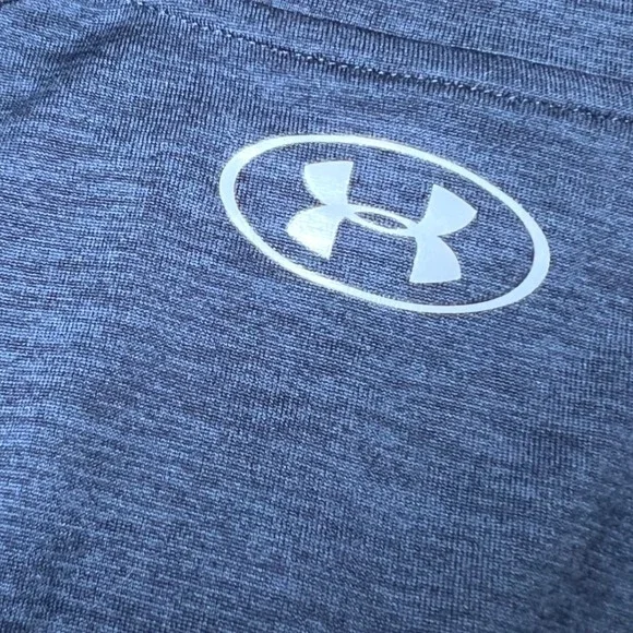 Under Armour Mens Size Large 1/2 Zip Blue Heather HeatGear Pullover Tech 2.0 - Picture 11 of 14